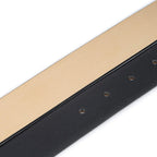 Black Saffiano Belt For Women – Round Gold Buckle 3.5 cm