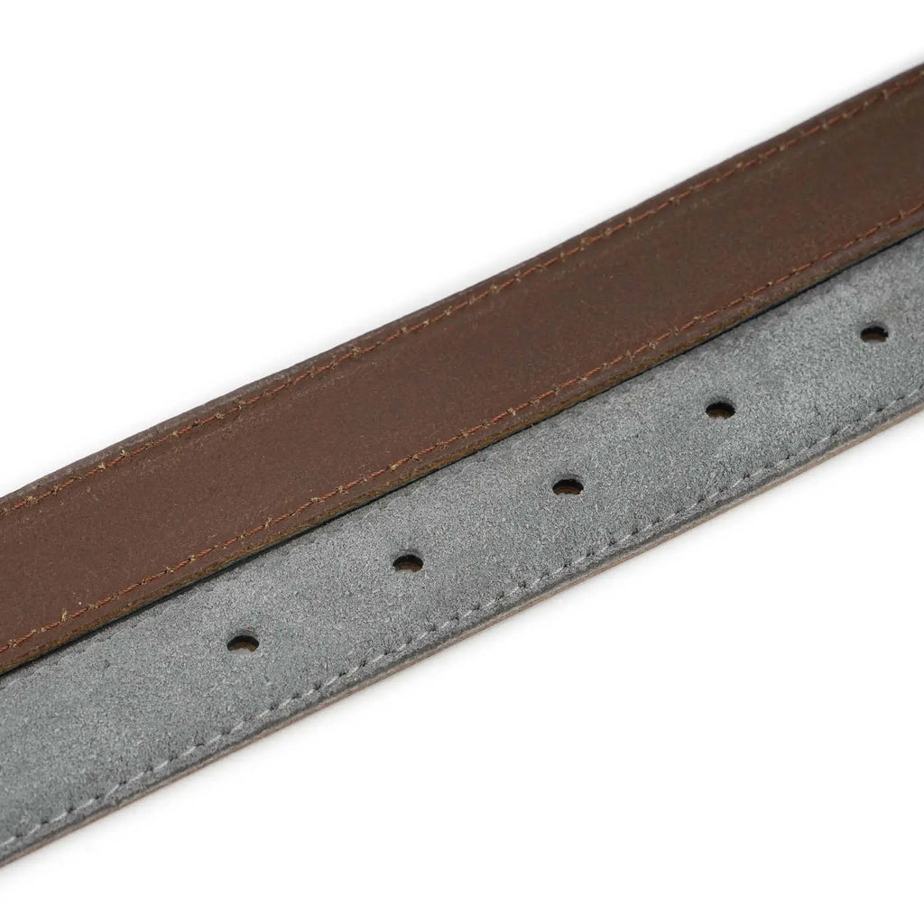 Gray Suede Leather Belt Strap Replacement 2.5 cm with Buckle Hole