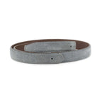Gray Suede Leather Belt Strap Replacement 2.5 cm with Buckle Hole