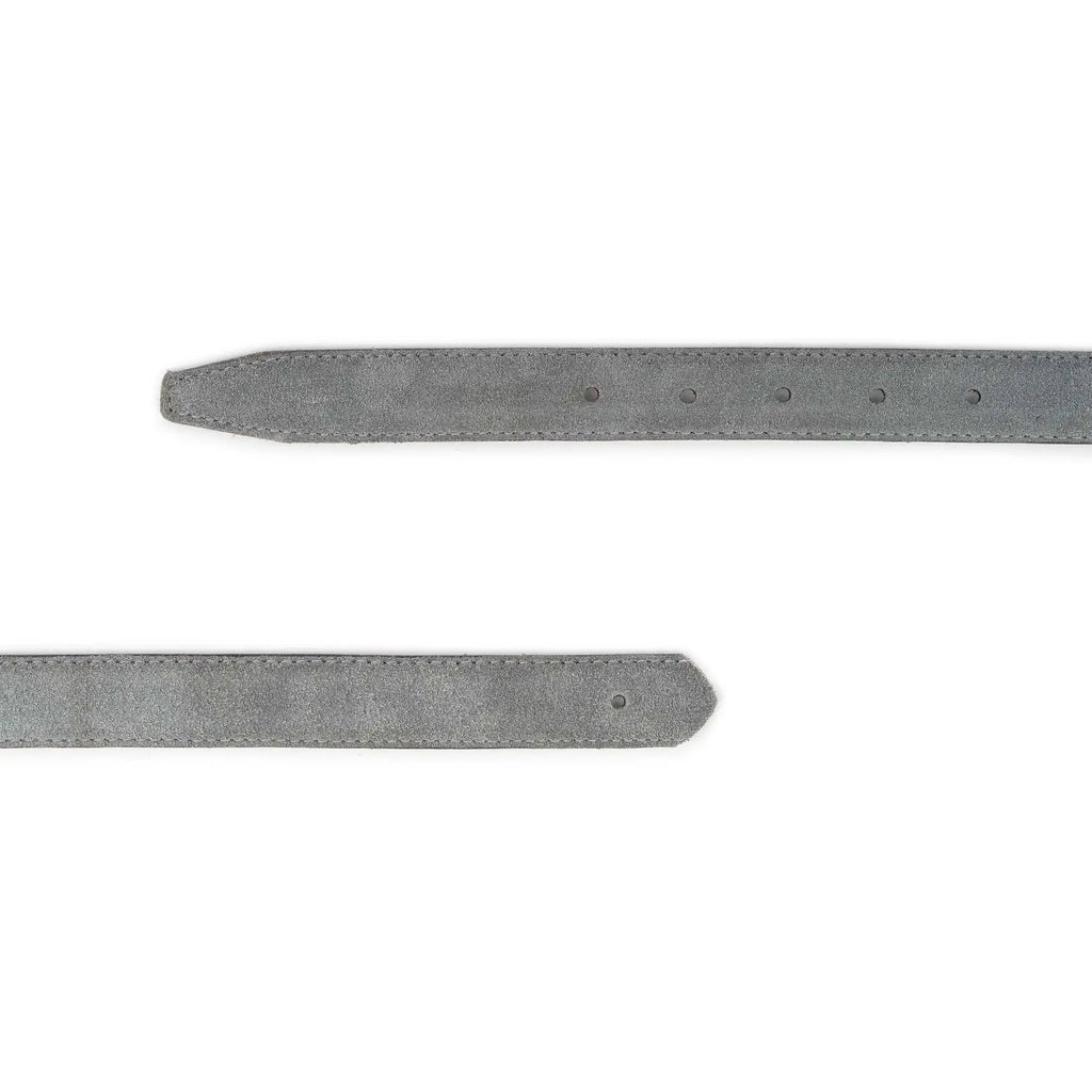 Gray Suede Leather Belt Strap Replacement 2.5 cm with Buckle Hole
