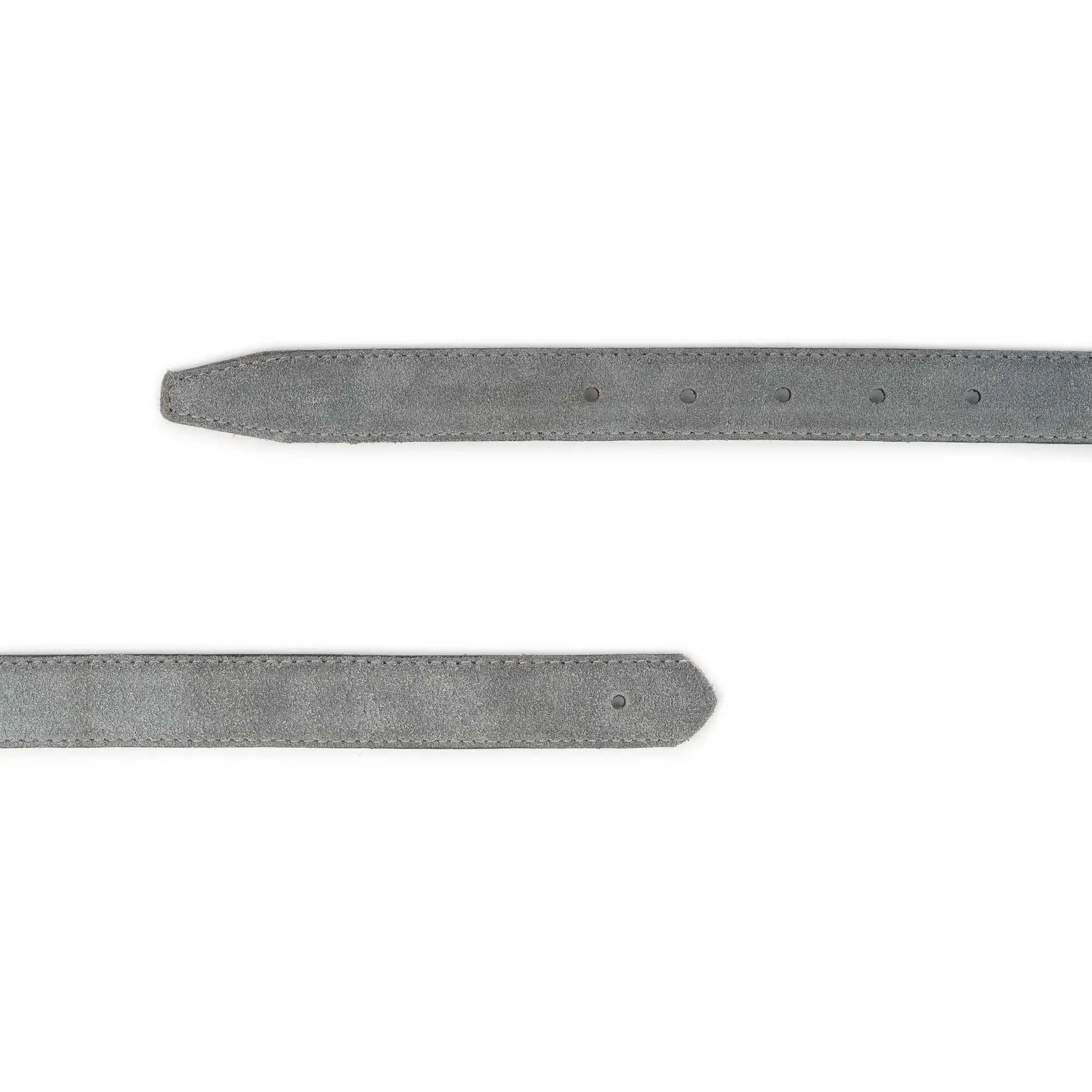 Gray Suede Leather Belt Strap Replacement 2.5 cm with Buckle Hole