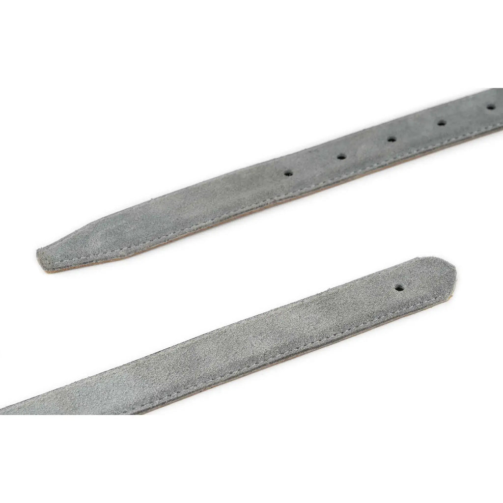 Gray Suede Leather Belt Strap Replacement 2.5 cm with Buckle Hole