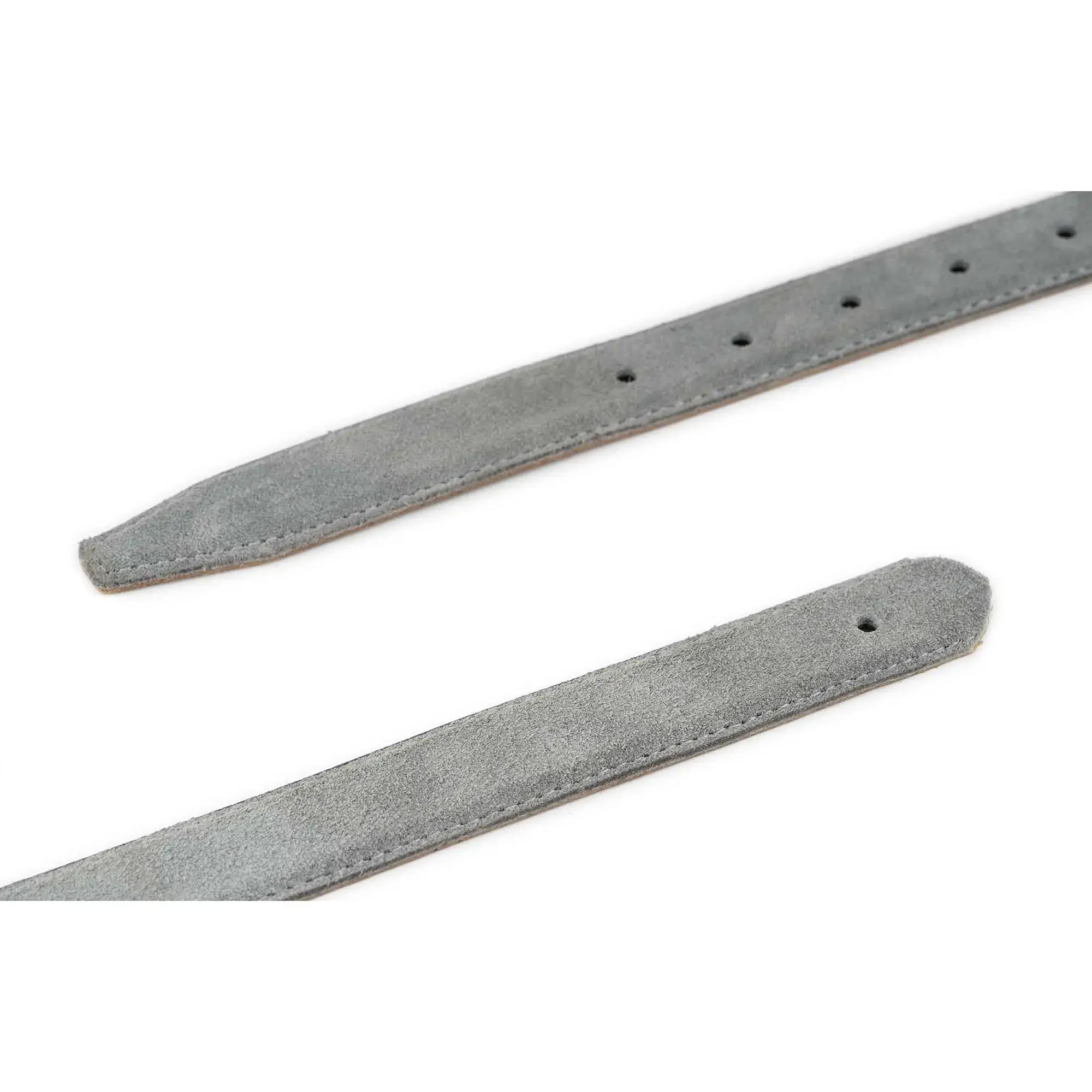 Gray Suede Leather Belt Strap Replacement 2.5 cm with Buckle Hole
