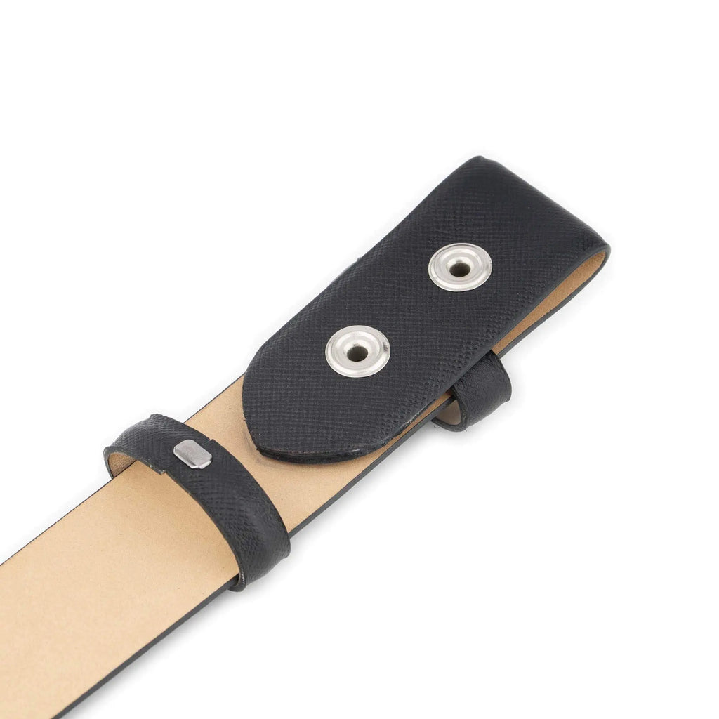 Snap Belt For Buckles – Black Saffiano Leather 3.5 cm