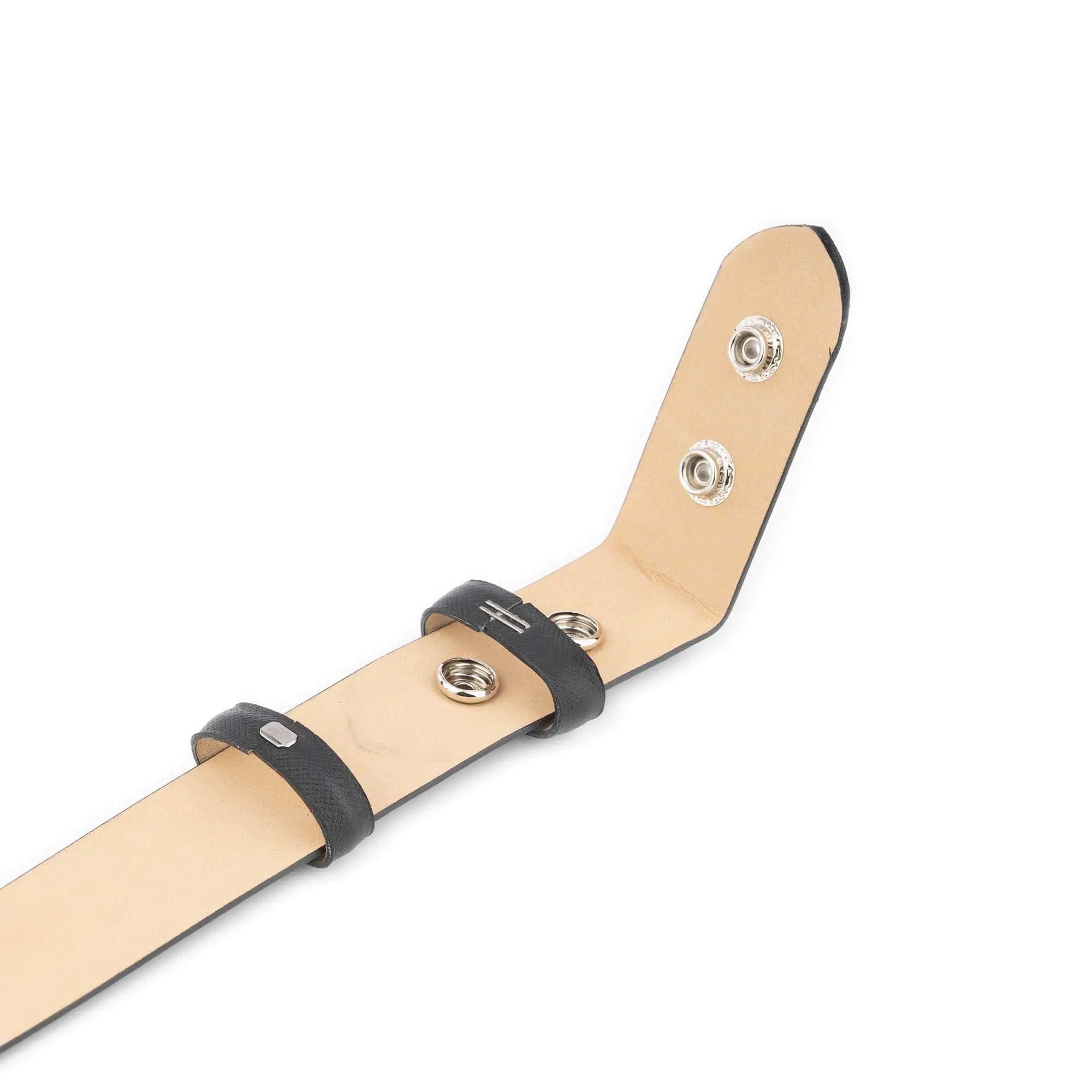 Snap Belt For Buckles – Black Saffiano Leather 3.5 cm