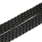 Western Woven Belt Black Leather With Silver Buckle