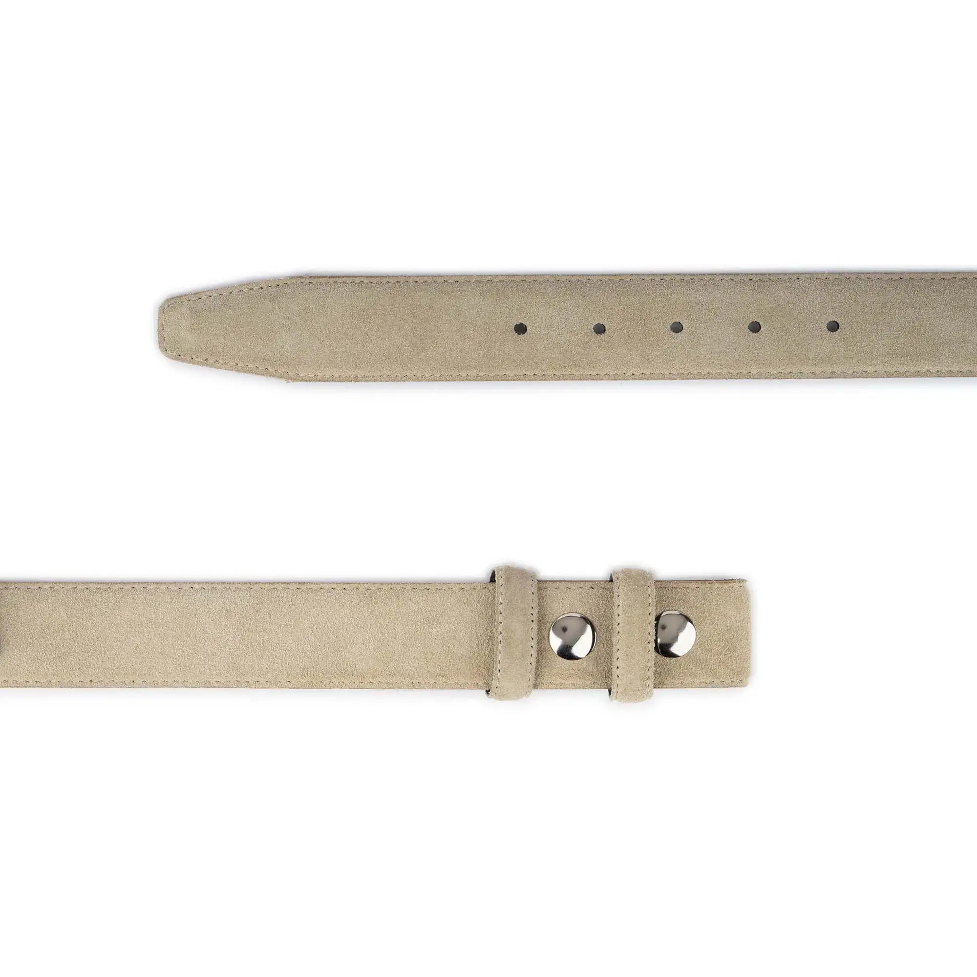 Beige Suede Snap Belt Strap For Custom Buckles