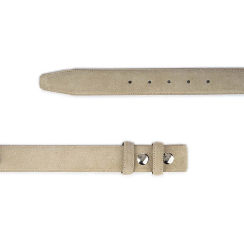 Beige Suede Snap Belt Strap For Custom Buckles