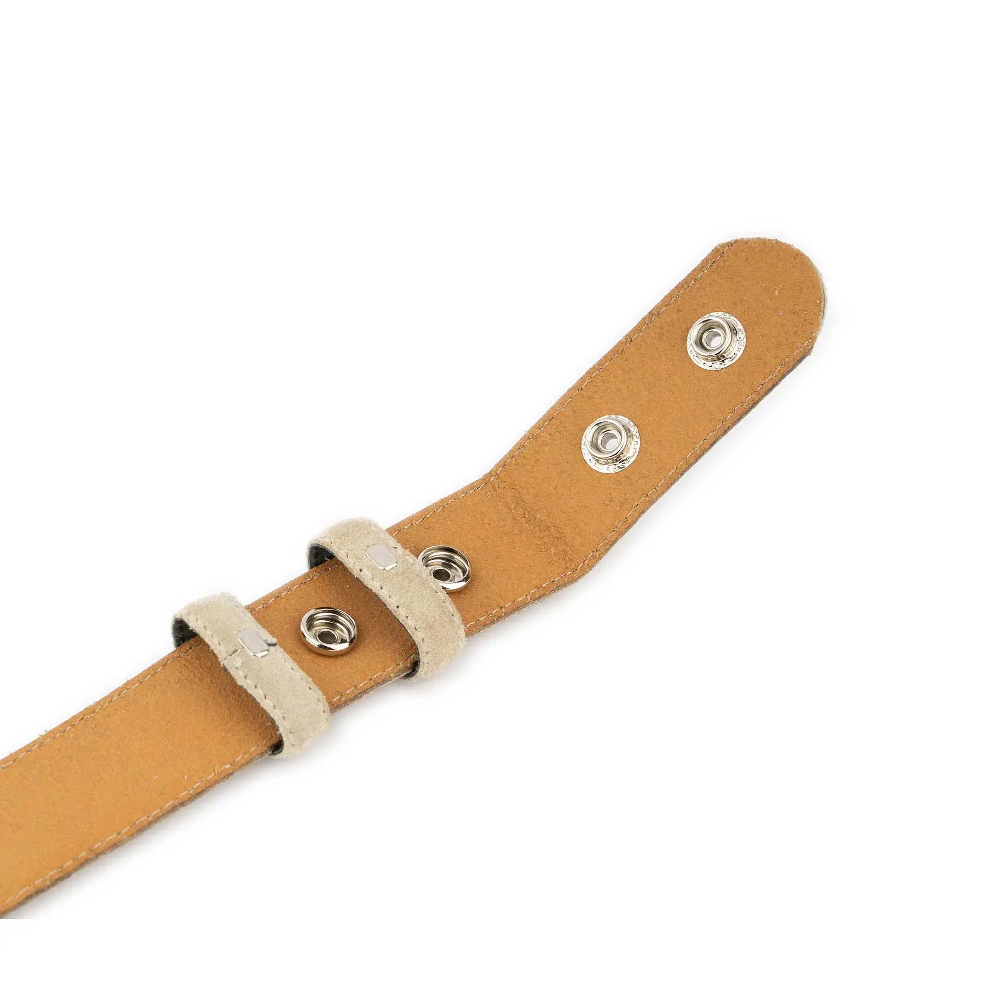 Beige Suede Snap Belt Strap For Custom Buckles