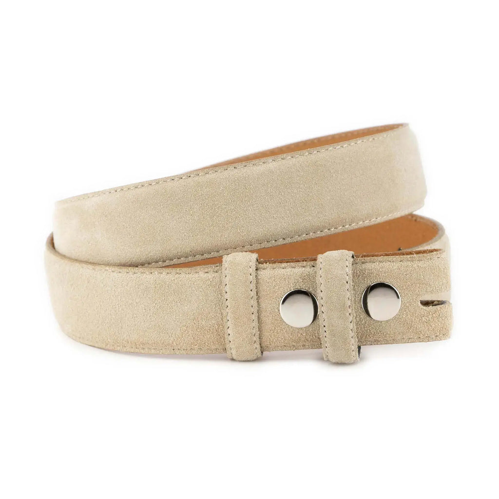 Beige Suede Snap Belt Strap For Custom Buckles
