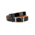 Black Patent Leather Men’s Belt With Gold Buckle 3.5 cm