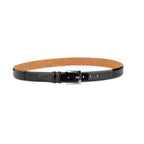 Men’s Black Patent Leather Belt With Shiny Silver Buckle
