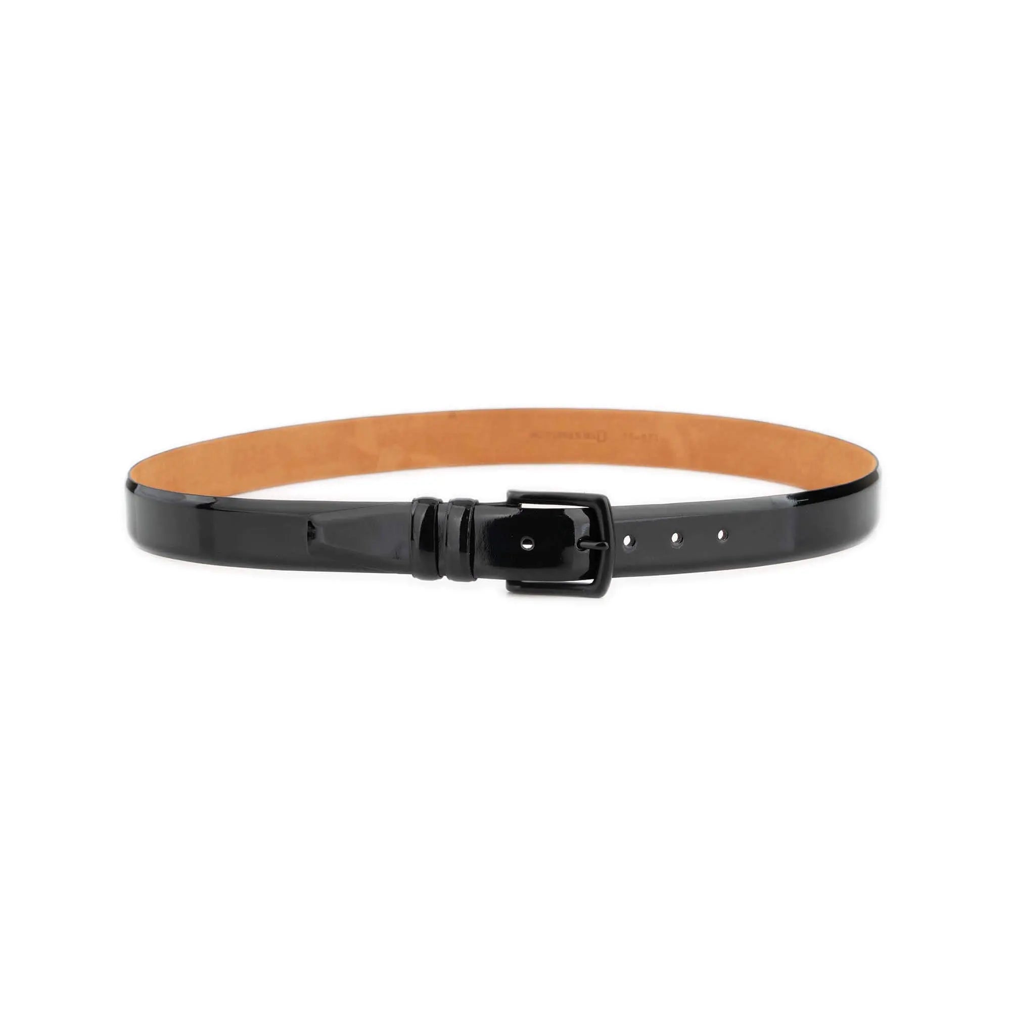 Patent Leather Black Buckle Belt For Men 3.5 cm