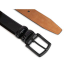 Patent Leather Black Buckle Belt For Men 3.5 cm