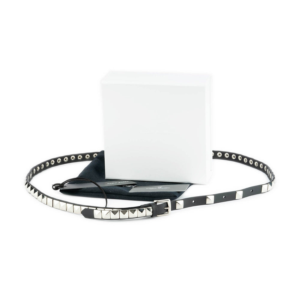 Silver Pyramid Studded Belt With Gift Box