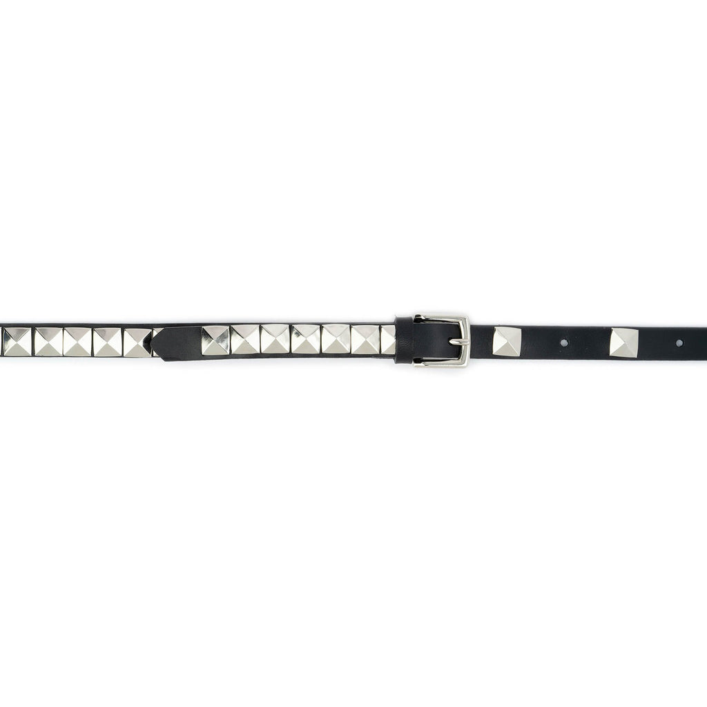 Silver Pyramid Studded Belt With Gift Box