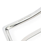 White Leather Belt With Black Hearts