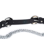 Womens Double Buckle Belt With Silver Chain