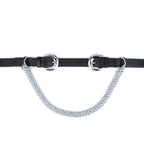 Womens Double Buckle Belt With Silver Chain