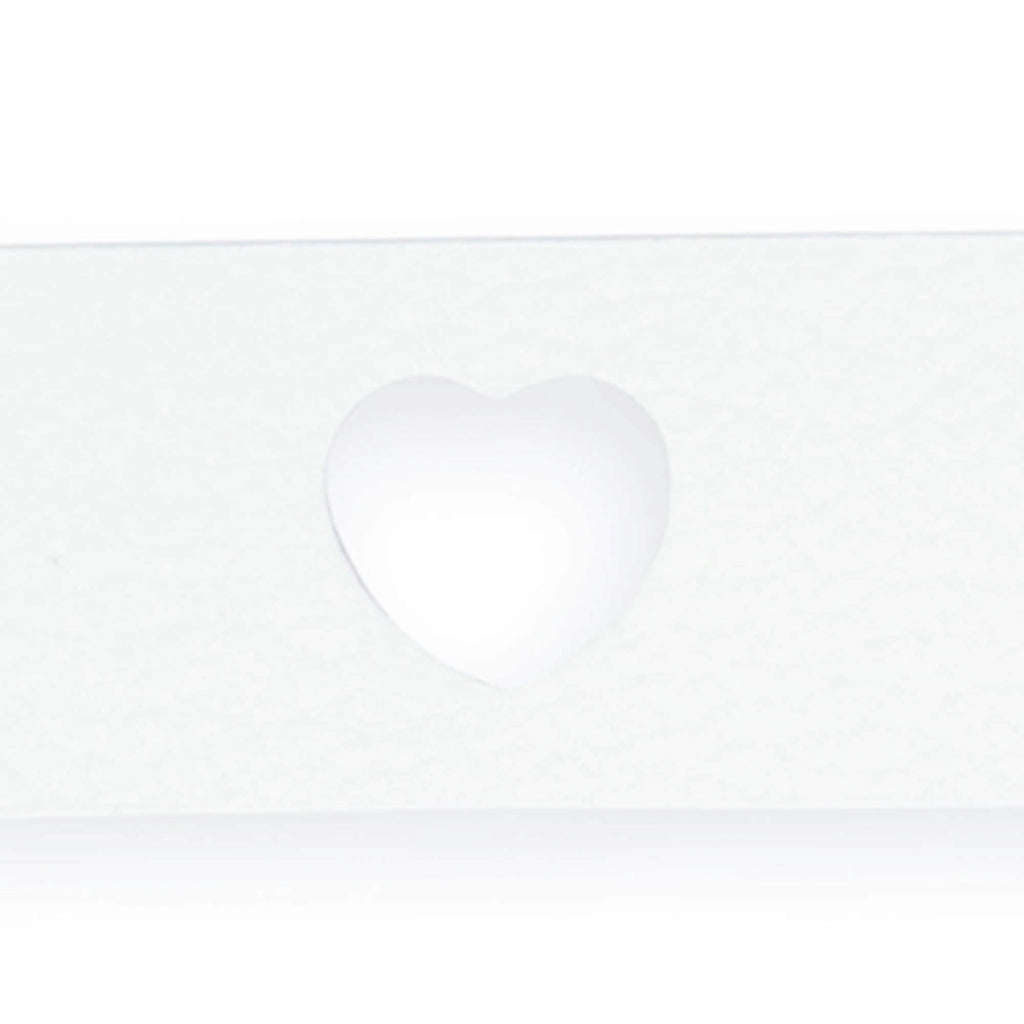 Womens Heart Holes Belt | White Leather
