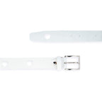 Womens Heart Holes Belt | White Leather