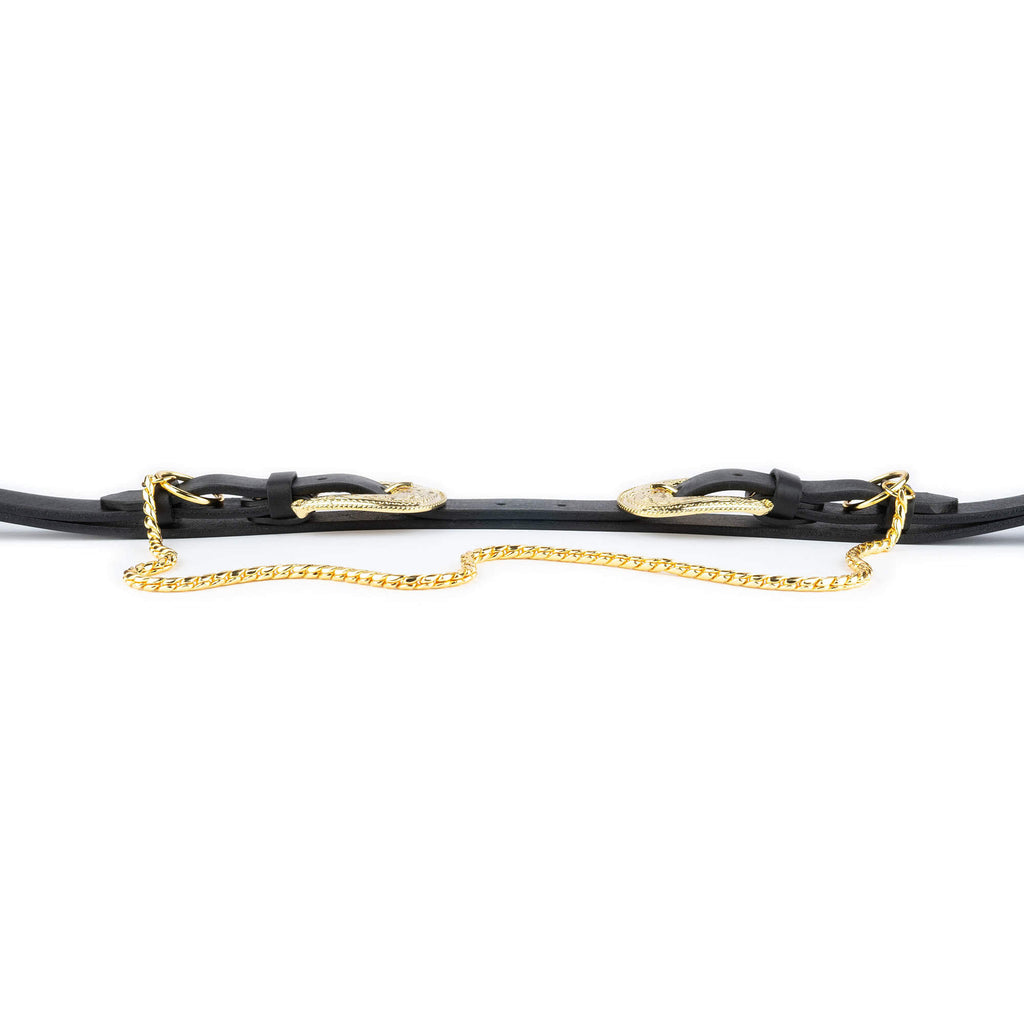 Womens Western Double Buckle Belt With Gold Chain