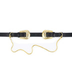 Womens Western Double Buckle Belt With Gold Chain